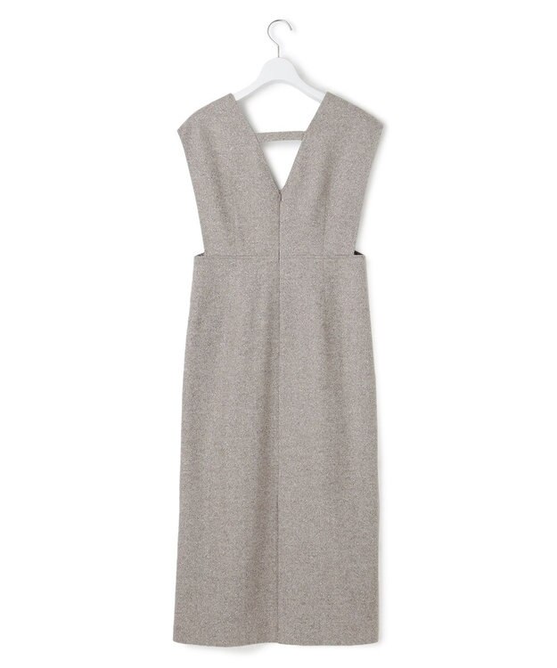 23区 シルクネップヘリンボーン オールインワン ワンピース ブラウン系