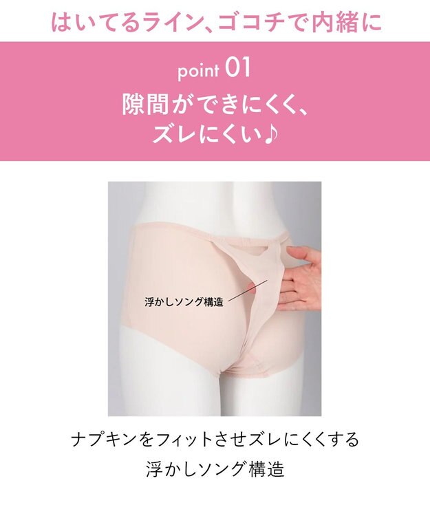 WACOAL 【GOCOCi ゴコチ】 サニタリーショーツ はきこみ丈ふつう ナプキンがズレにくい 普通~多い日対応 羽根つきナプキン対応 CGG535とペア PGG235 /ワコール ベージュ