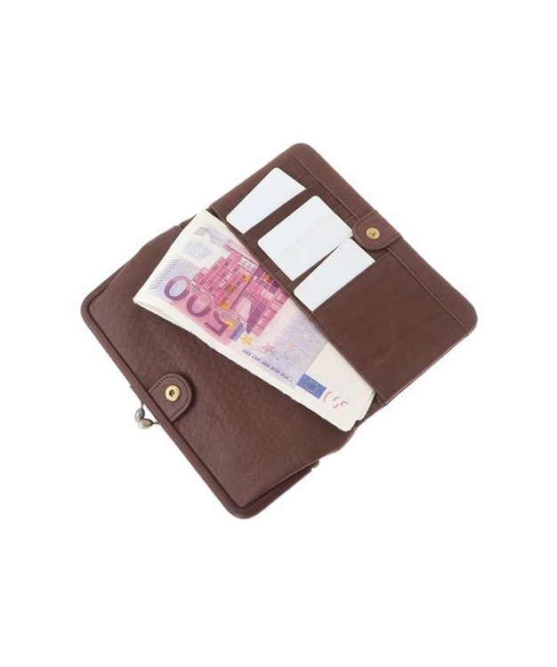 genten gソフト2 口金二つ折り長財布 ノウチャ