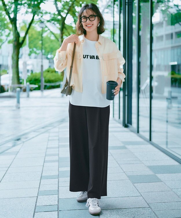 UNFILO サマーセットアップ ワイドパンツ ブラック