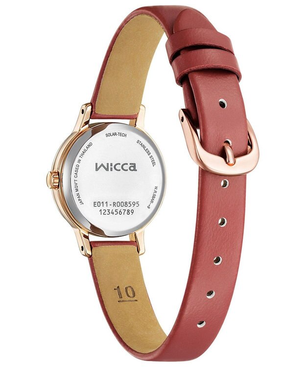 CITIZEN 【クラシカルなソーラーテックモデル】小ぶりなケースに赤いバンドがアクセントの腕時計 ピンクゴールド