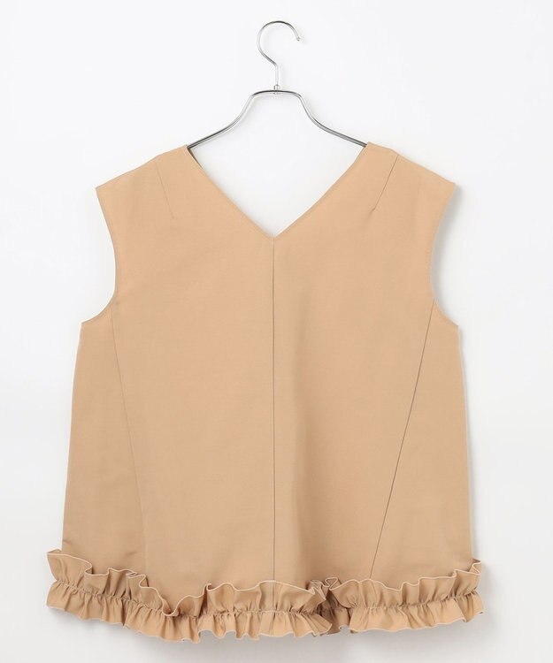 #Newans 【金子綾さんインスタライブご紹介アイテム】〈小柄さんにお勧め〉フリルヘムジレブラウス ベージュ