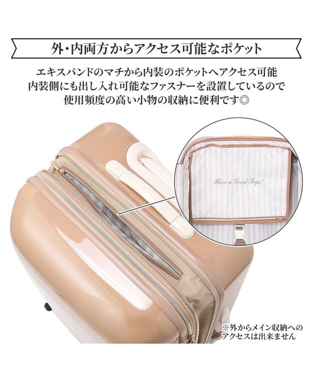 ACE BAGS & LUGGAGE Jewelna Rose キャンディポケットスーツケース Mサイズ 39872 ジュエルナローズ ピーチモカ