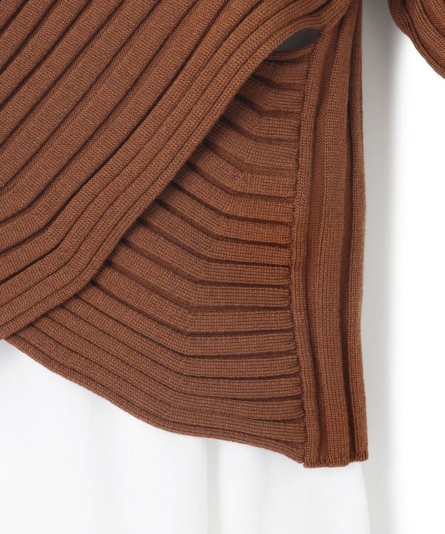 BEIGE， 【WEB限定】AMBRE / キャミ付きクロップドニット Camel