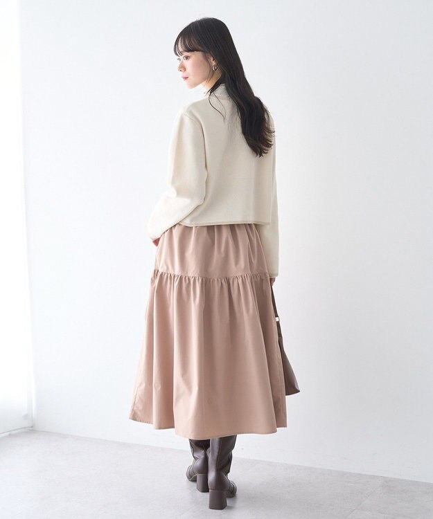 earth music&ecology フラワーモチーフニットカーディガン Ivory