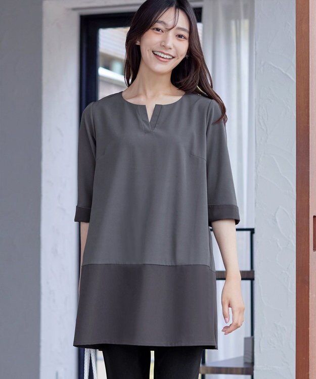 洗える】バイカラーチュニック / Tiaclasse L | ファッション