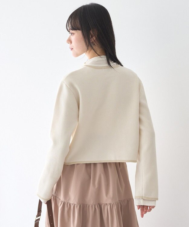 earth music&ecology フラワーモチーフニットカーディガン Ivory