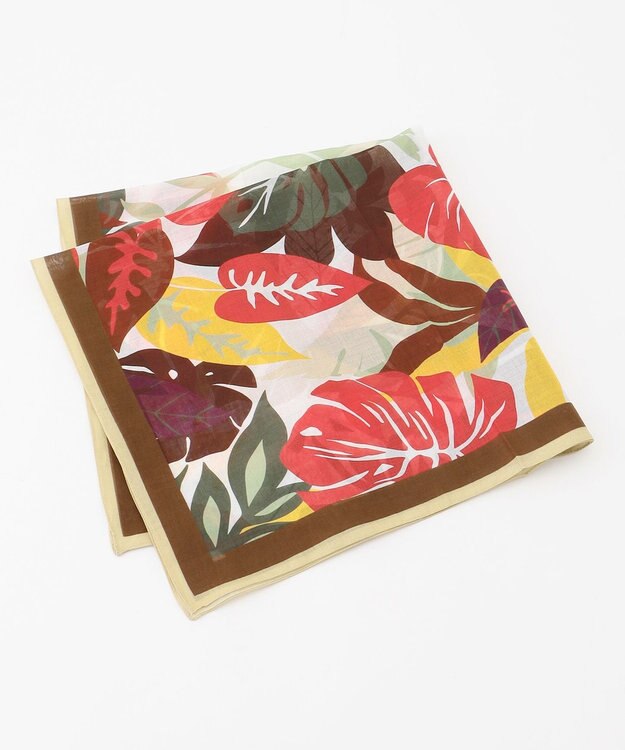 JOSEPH ABBOUD 【FRANCO BASSI】リーフモチーフ スカーフ チーフ オリーブ系6