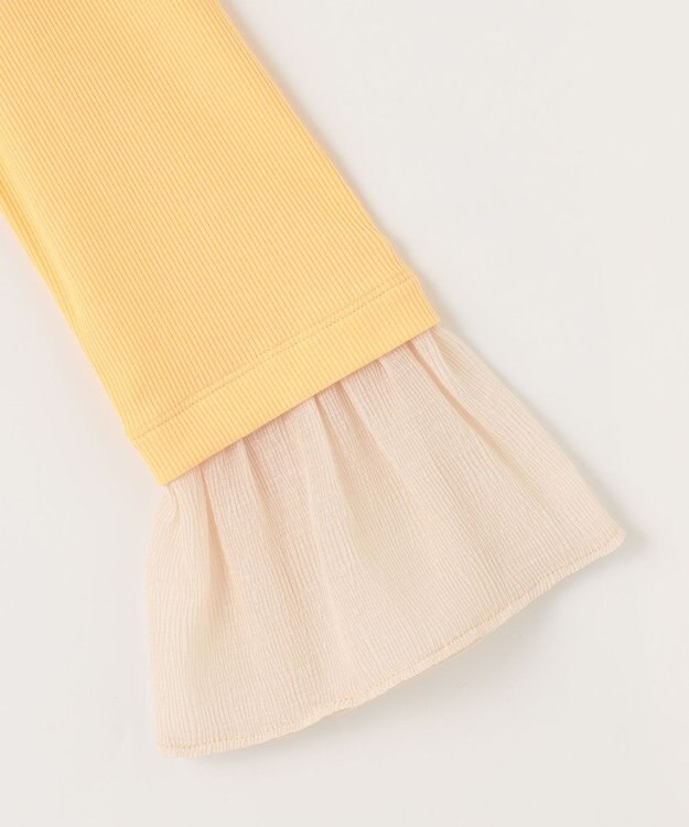 組曲 【洗える】フライスタートルネック カットソー ライトオレンジ系