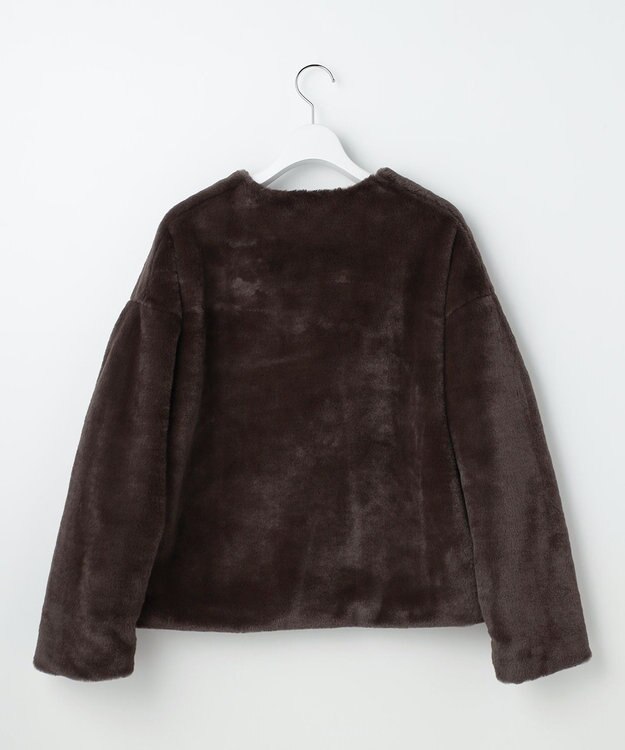 Feroux フェイクファー ジャケット ダークブラウン系