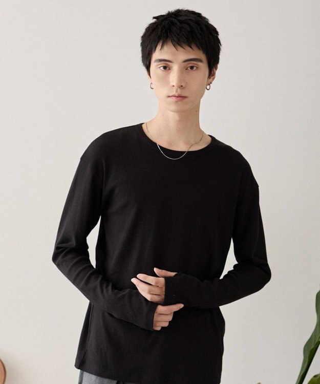 WEGO タイトフィットリブT（長袖） ブラック