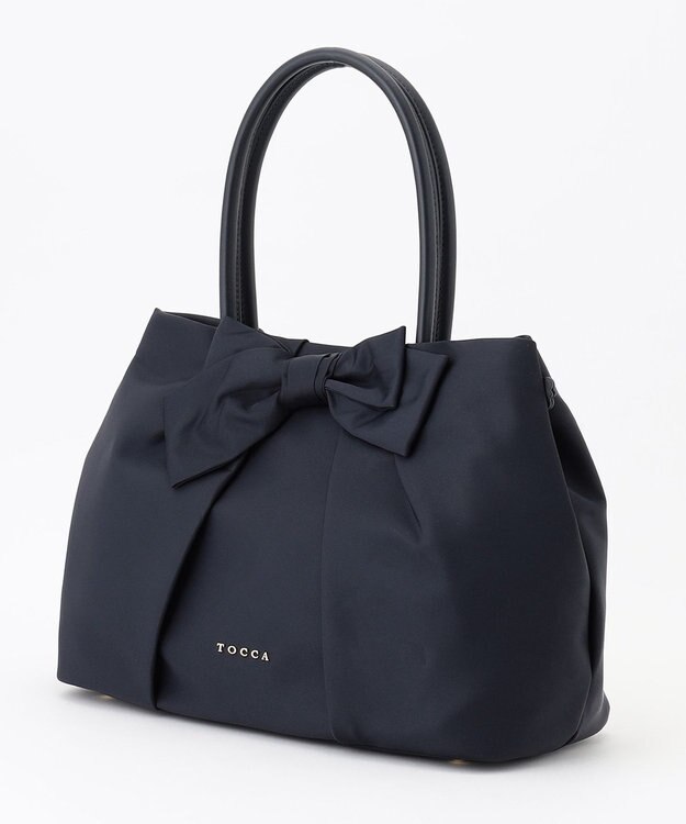 TOCCA 【A4サイズ対応・撥水】POINT OF RIBBON NYLONBAG L ナイロンバッグ L ネイビー系