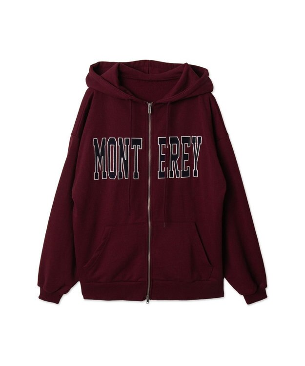 WEGO ロゴWジップビッグパーカー ワイン