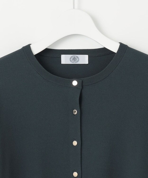 J.PRESS LADIES L 【洗える】 レーヨンエリートストレッチ カーディガン ダークグリーン系