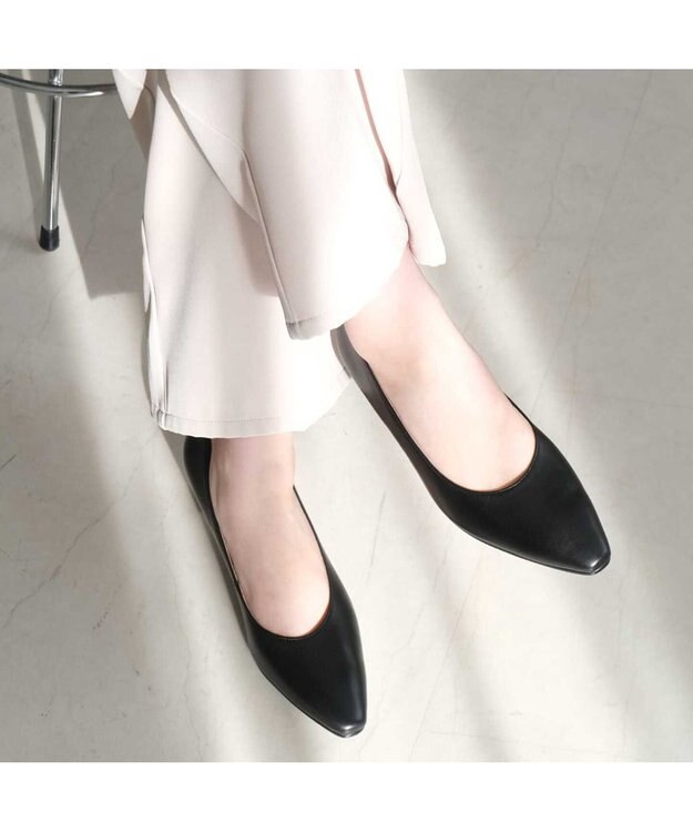 Pointer 【5cmヒール】日本製 高級本革プレーンパンプス ブラック