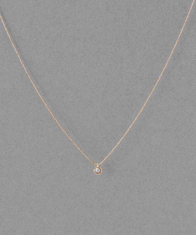 Phoebe 【金属アレルギー対応】プチベゼルストーンネックレス　シャンパンゴールド シャンパンゴールド