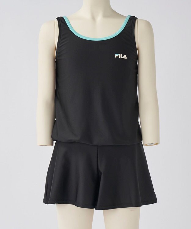 OP／FILA 【FILA】キュロットタイプのワンピーススクール水着 ブラック×サックス