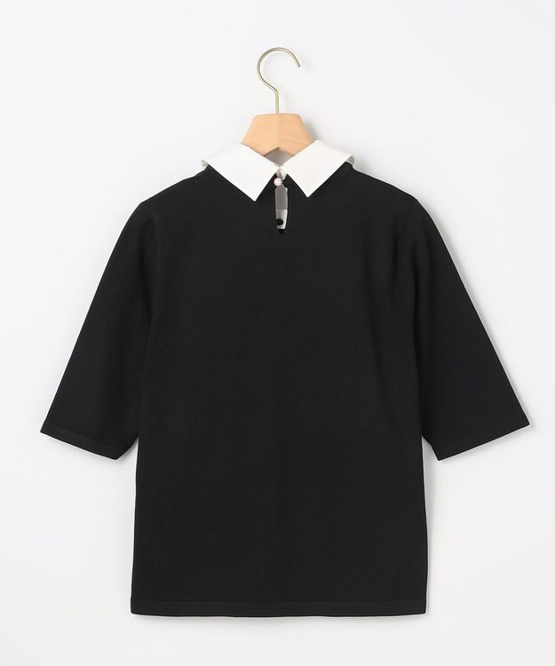 組曲 S 【組曲×setsuko sagittaire】ボンボンフラワー襟付き ニット ブラック系