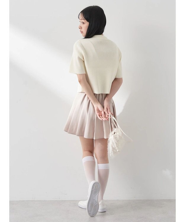 earth music&ecology 衿付きダブルＺＩＰカーディガン Ivory