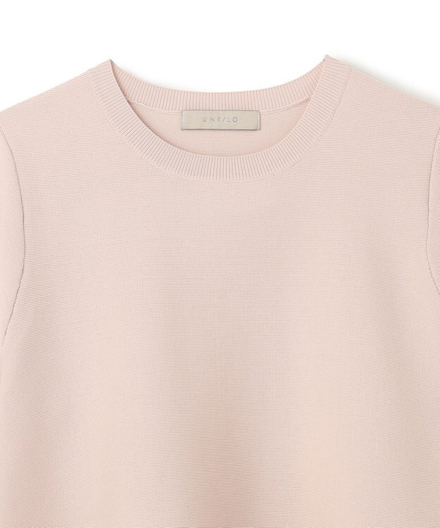 UNFILO ハーフスリーブ ペプラムニット ピンク