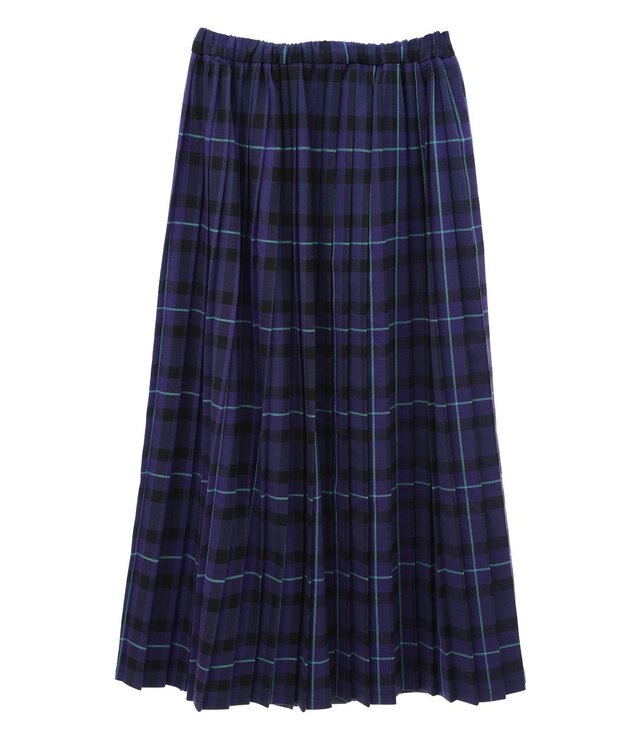 AMERICAN HOLIC シャギーチェックプリーツスカート Blue