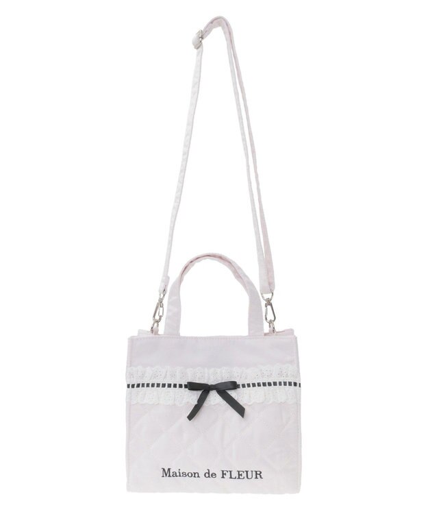 Maison de FLEUR コットンフリル2Wayトートバッグ Pink