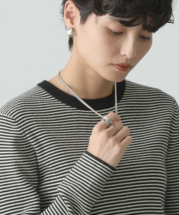 AMERICAN HOLIC バイパチクルーネックリブニットプルオーバー Border