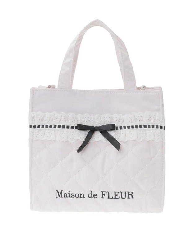 Maison de FLEUR コットンフリル2Wayトートバッグ Pink