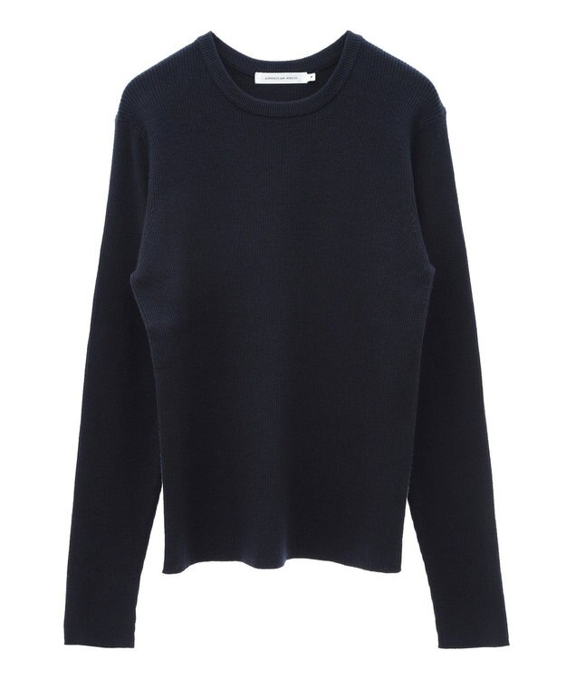 AMERICAN HOLIC バイパチクルーネックリブニットプルオーバー Navy