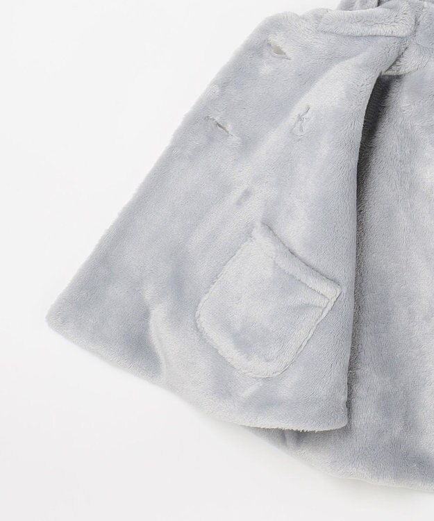 組曲 KIDS 【90㎝】あったかリバーシブルマント グレー