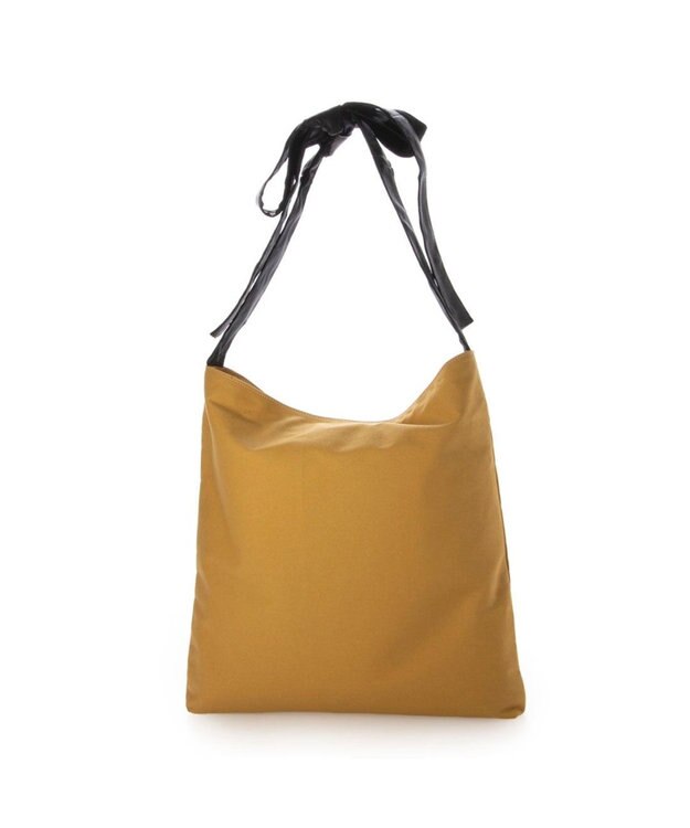 UNBILLION ペルケ perche / FOOD TEXTILE×牛革ソフトリボンハンドルトート イエロー