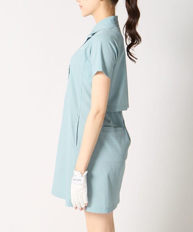 FILA GOLF／marie claire 【marie claire SPORT】 シアサッカーワンピース グレー