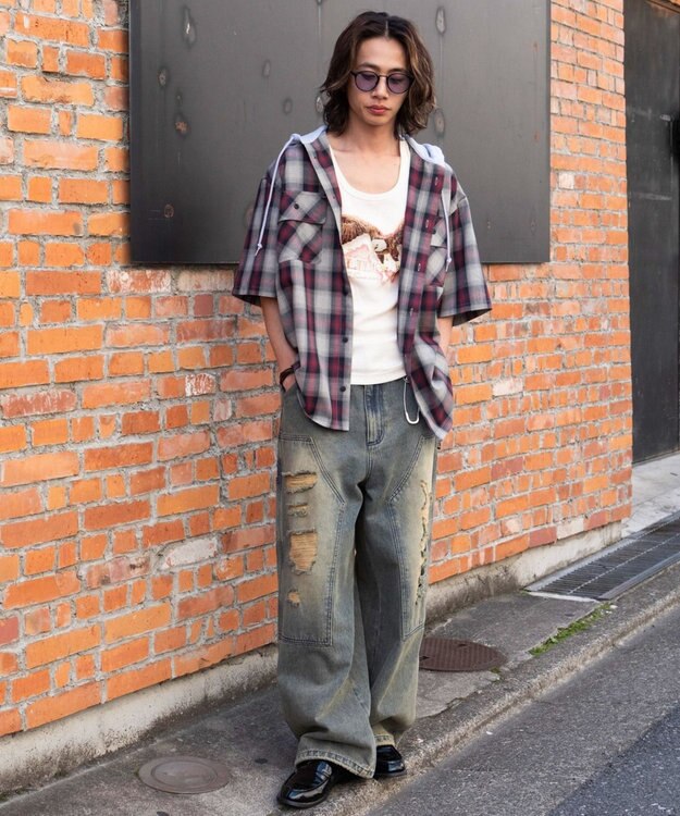 WEGO グラフィックリブタンクトップ オフホワイト