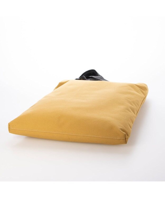 UNBILLION ペルケ perche / FOOD TEXTILE×牛革ソフトリボンハンドルトート イエロー