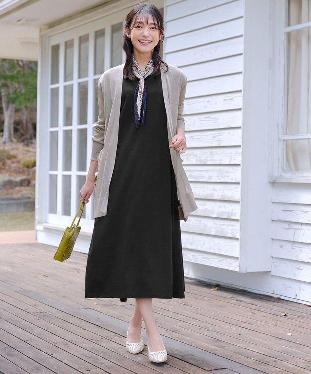 Tiaclasse 【接触冷感】着流しロングニットカーディガン グレー