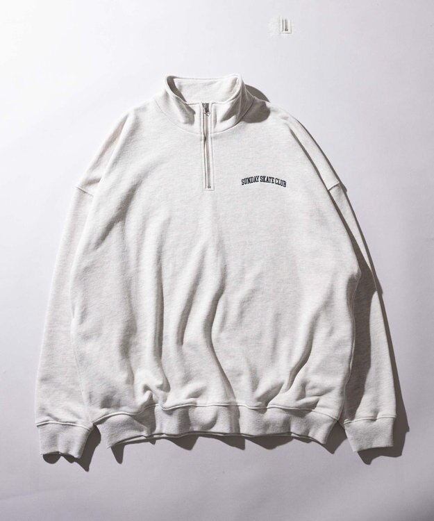 WEGO ヘビーウエイトハーフZIPワンポイントPO オートミール