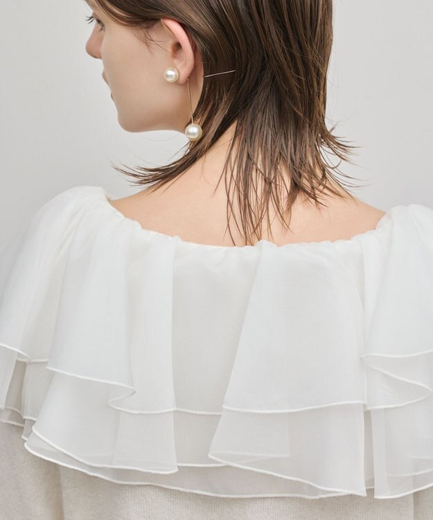 GRACE CONTINENTAL フリルニットカーディガン ホワイト