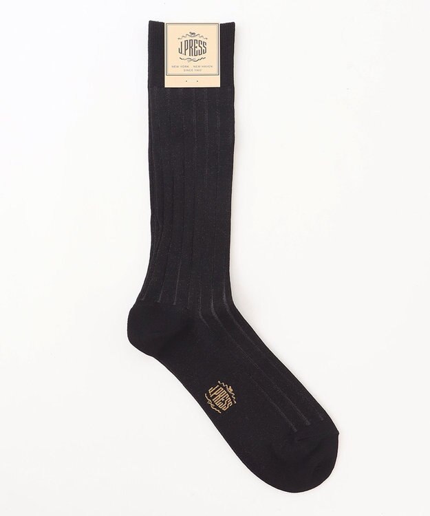 J.PRESS MEN 【定番】ハイゲージワイドストライプ リブソックス ブラック系