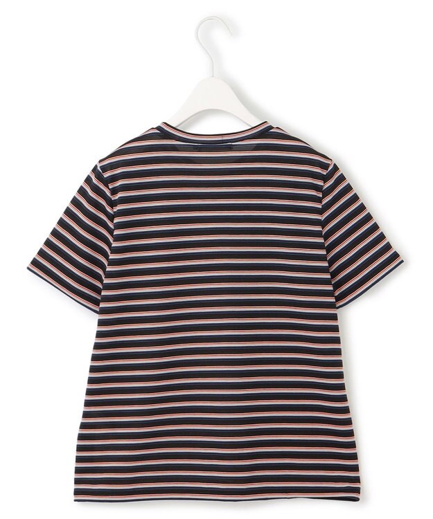 ICB L 【洗える】 シアーマルチボーダー カットソー モノトーンベース系