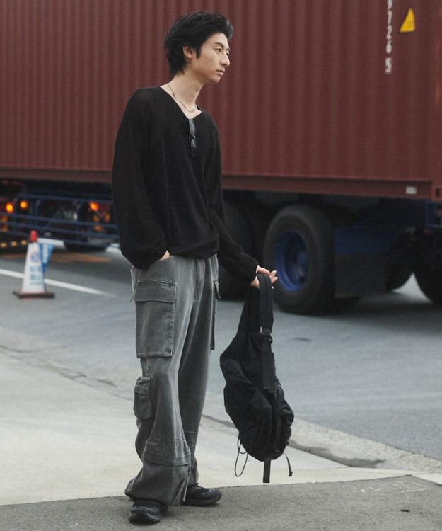 WEGO メッシュニットプルオーバー（LS） ブラック