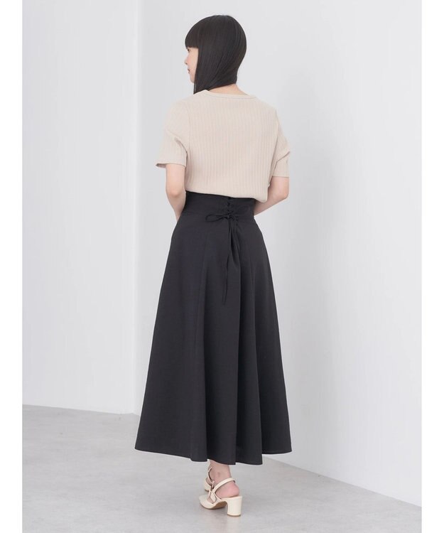 earth music&ecology バックレースアップスカート Dark Brown