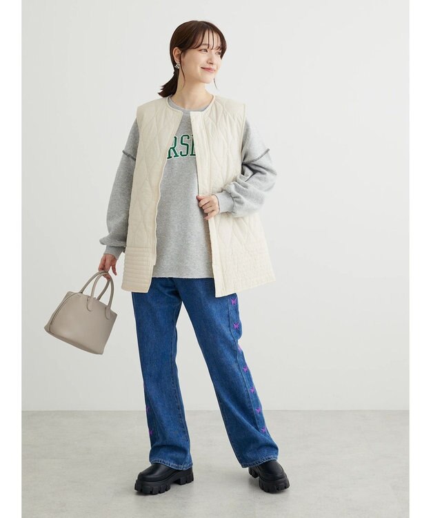 Green Parks ・ＲＡＹ　ＣＡＳＳＩＮ　ロゴｐｔカラーステッチスウェット Gray Mixture