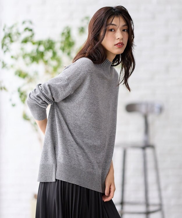 ANY 【手洗い可】イタリーヤーンウールカシミヤミックスプルオーバー グレー