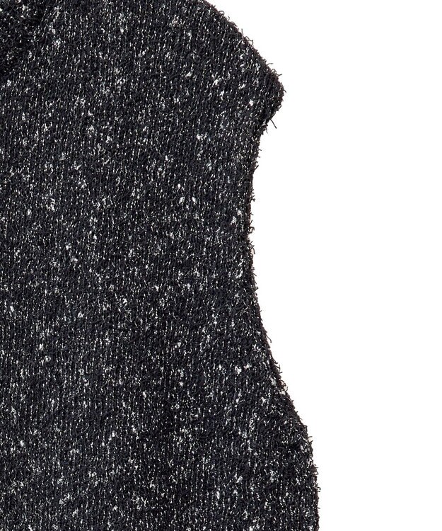 Green Parks ツィード風金釦ニットベスト Black