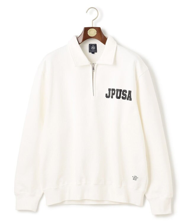 J.PRESS MEN 【J.PRESS ORIGINALS】Supima Recycle French Terry Logo Sweat Zip-Shirts ホワイト系