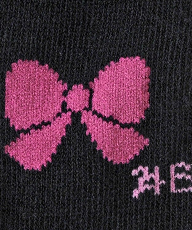 MIKI HOUSE HOT BISCUITS 【70-120cm】 ワンポイントリボン タイツ 黒