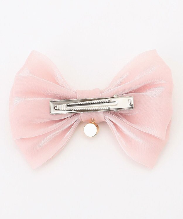 ANY KIDS オーガンジーリボンヘアクリップ ピンク
