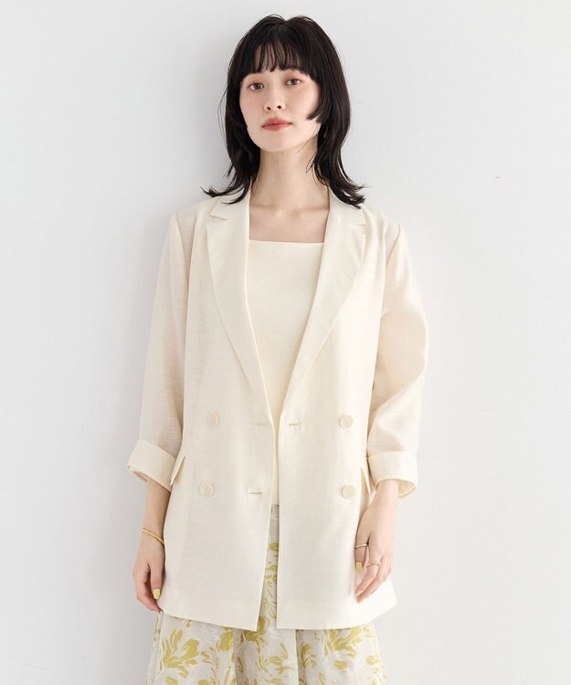 YECCA VECCA シアーテーラードジャケット Ivory