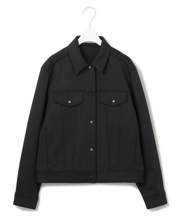 ICB 【洗える】 コンパクトダンボールニット ジャケット ブラック系