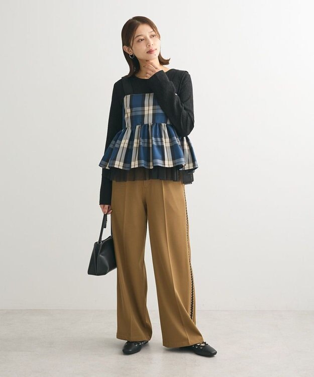 Green Parks ・ＳＵＧＡＲ　ＳＰＯＯＮ　チェックペプラムビスチェ Blue